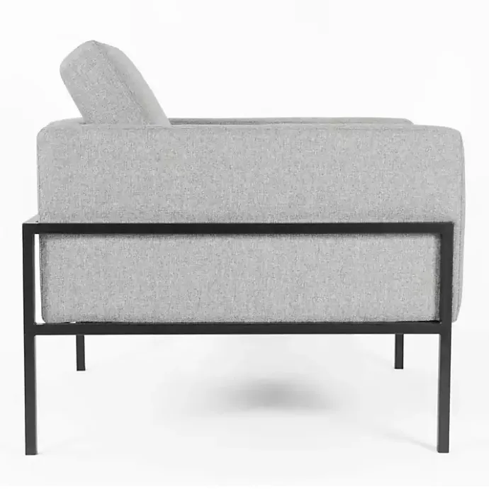Discount Kirklands Home Upholstered Square Accent Chair Gray