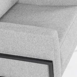 Discount Kirklands Home Upholstered Square Accent Chair Gray