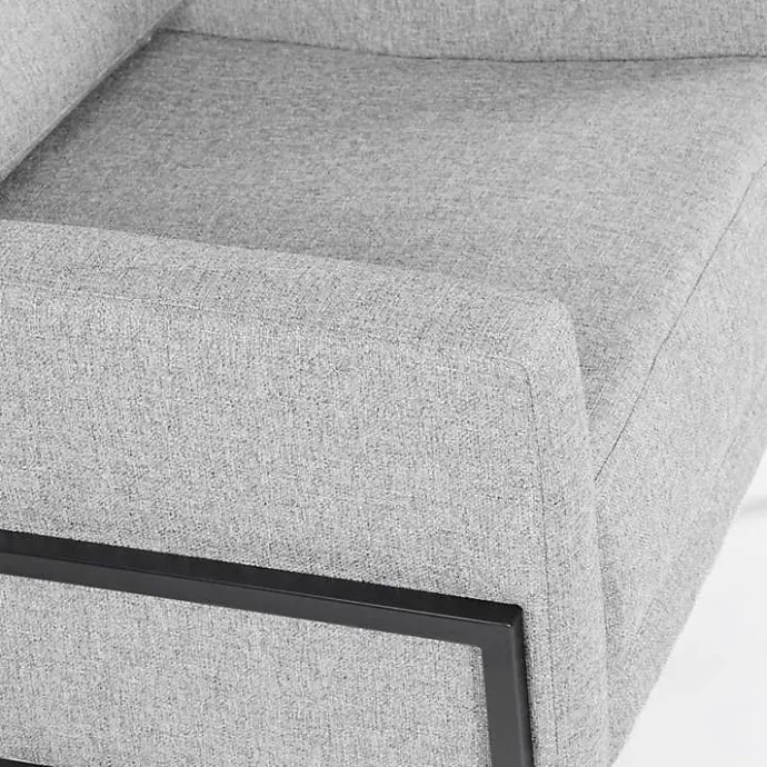 Discount Kirklands Home Upholstered Square Accent Chair Gray