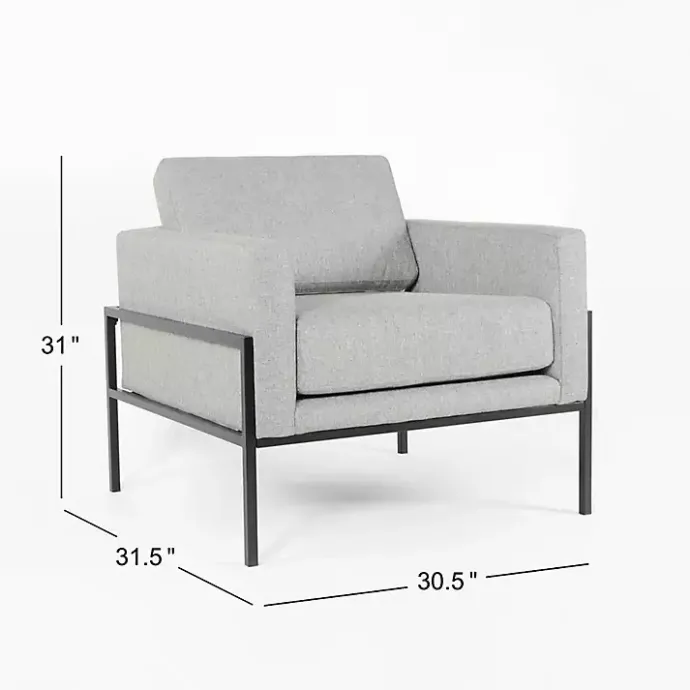 Discount Kirklands Home Upholstered Square Accent Chair Gray