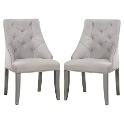 Kirklands Home Upholstered Wingback Dining Chairs, Set of 2 Gray