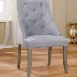 Kirklands Home Upholstered Wingback Dining Chairs, Set of 2 Gray
