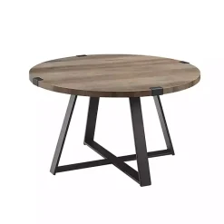 New Kirklands Home Urban Rustic Round Coffee Table Gray