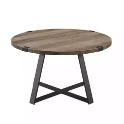 New Kirklands Home Urban Rustic Round Coffee Table Gray