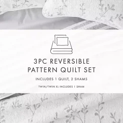 Online Kirklands Home Gray Vines Reversible 2-pc. Twin Quilt Set