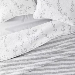 New Kirklands Home Gray Vines Reversible 3-pc. Queen Quilt Set