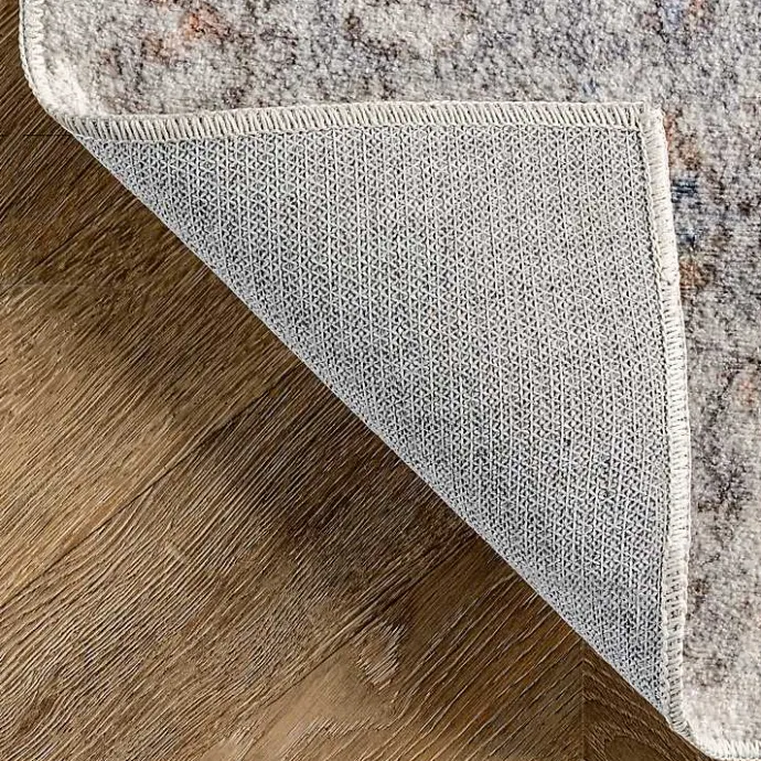 Kirklands Home Vintage Floral Washable Area Rug, 8x10 Gray