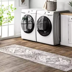 Outlet Kirklands Home Gray Vintage Medallion Washable Runner