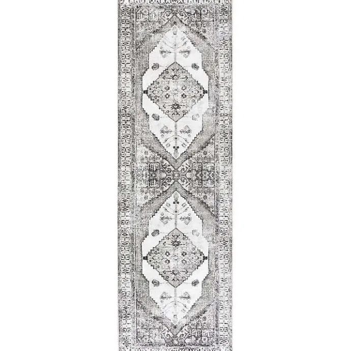 Outlet Kirklands Home Gray Vintage Medallion Washable Runner
