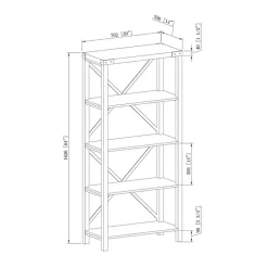 Outlet Kirklands Home Wash Metal X Frame Back Bookshelf Gray