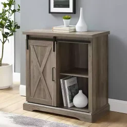 Sale Kirklands Home Wash Sliding Barn Door Cabinet Gray