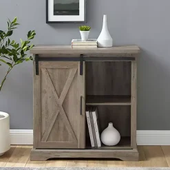 Sale Kirklands Home Wash Sliding Barn Door Cabinet Gray