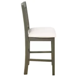 New Kirklands Home Gray Wilbur Cane Back Counter Stools, Set of 2
