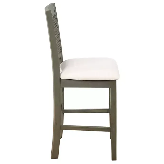 New Kirklands Home Gray Wilbur Cane Back Counter Stools, Set of 2