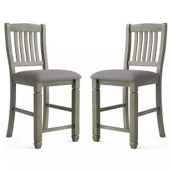 Best Kirklands Home Wire-Brushed Noreste Counter Stools, Set of 2 Gray
