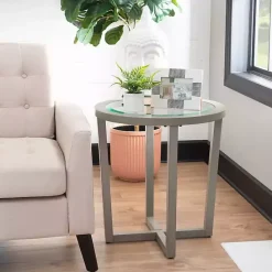 Outlet Kirklands Home Wood & Glass Top 3-pc. Table Set Gray
