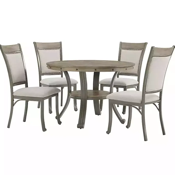 Clearance Kirklands Home Wood and Upholstered Chairs 5-pc. Dining Set Gray