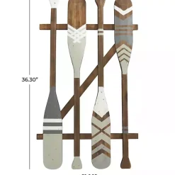Outlet Kirklands Home Gray Wood Arrow and Striped Paddle Wall Plaque