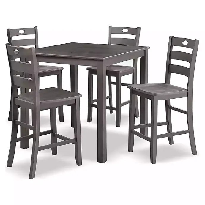 Kirklands Home Wood Brooke 5-pc. Counter Height Set Gray