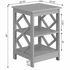 Best Kirklands Home Wood Diamond 2-Tier Accent Table Gray