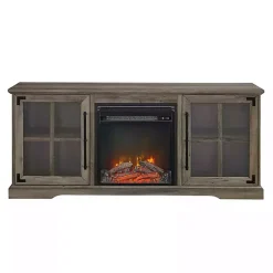 Online Kirklands Home Wood 2-Door LED Fireplace Cabinet Gray