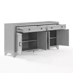 Best Kirklands Home Wood 4-Door Sideboard Cabinet Gray