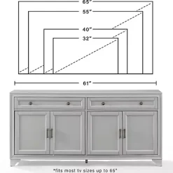 Best Kirklands Home Wood 4-Door Sideboard Cabinet Gray