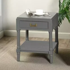 Online Kirklands Home Wood Layla Accent Table Gray