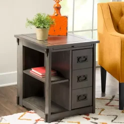 Clearance Kirklands Home Wood Parnell Storage Accent Table Gray