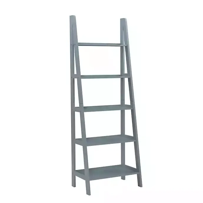 Discount Kirklands Home Wood 5-Tier Ladder Bookshelf Gray