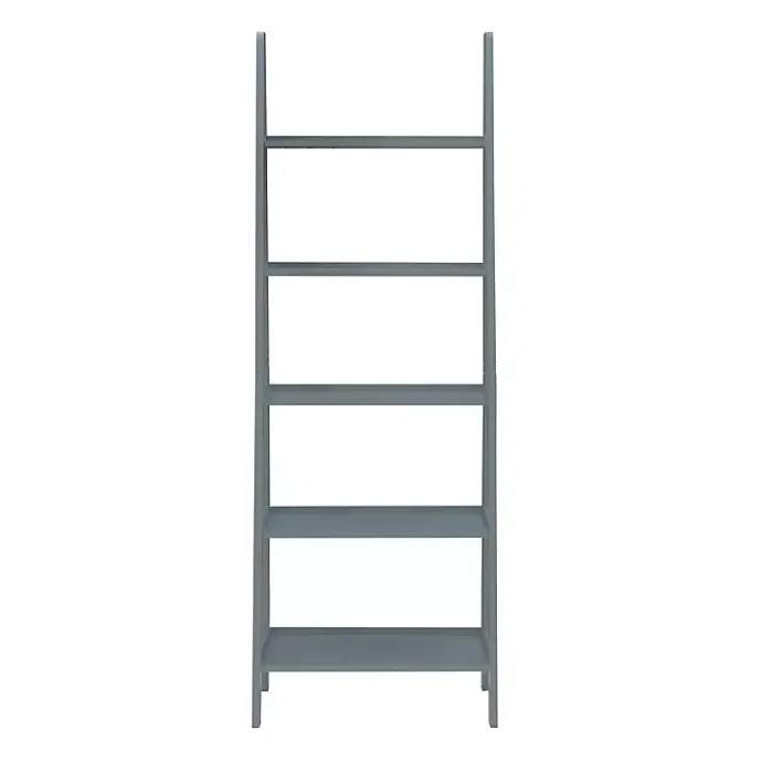 Discount Kirklands Home Wood 5-Tier Ladder Bookshelf Gray