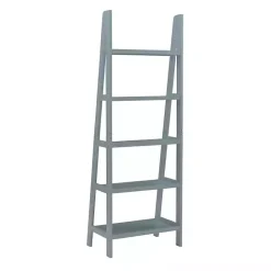 Discount Kirklands Home Wood 5-Tier Ladder Bookshelf Gray