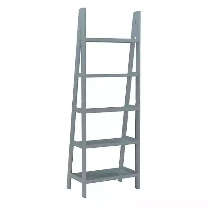Discount Kirklands Home Wood 5-Tier Ladder Bookshelf Gray