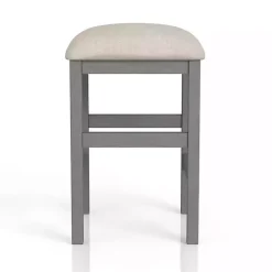 New Kirklands Home Wood Upholstered Seat 2-pc. Counter Stool Set Gray