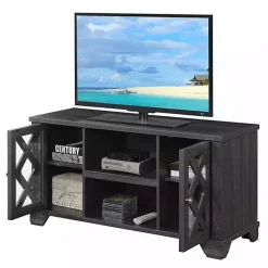 Discount Kirklands Home Wood X Doors Media Cabinet Gray