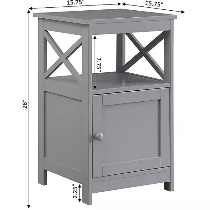 New Kirklands Home Wood X Sides Storage Accent Table Gray