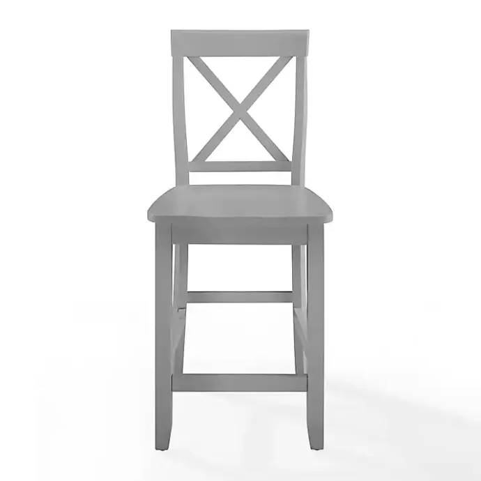 Hot Kirklands Home Wood X-Back Counter Stools, Set of 2 Gray