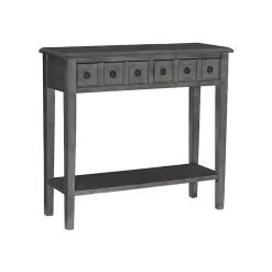 Hot Kirklands Home Wooden Console Table with Double Drawers Gray