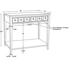 Hot Kirklands Home Wooden Console Table with Double Drawers Gray