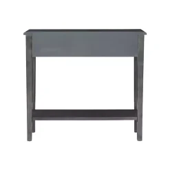 Hot Kirklands Home Wooden Console Table with Double Drawers Gray