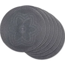 Clearance Kirklands Home Woven Round Placemats, Set of 6 Gray