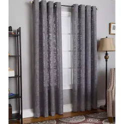 Hot Kirklands Home Woven Single Curtain Panel, 84 in. Gray
