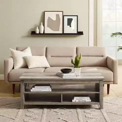 Discount Kirklands Home wash Grooved Side Panel Coffee Table Gray
