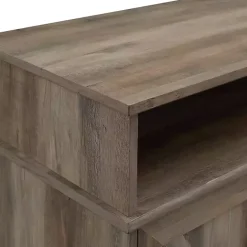 Kirklands Home Graywash Rustic Fireplace Cabinet Brown