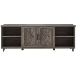Sale Kirklands Home wash Wood Helix Open Shelf TV Stand Gray