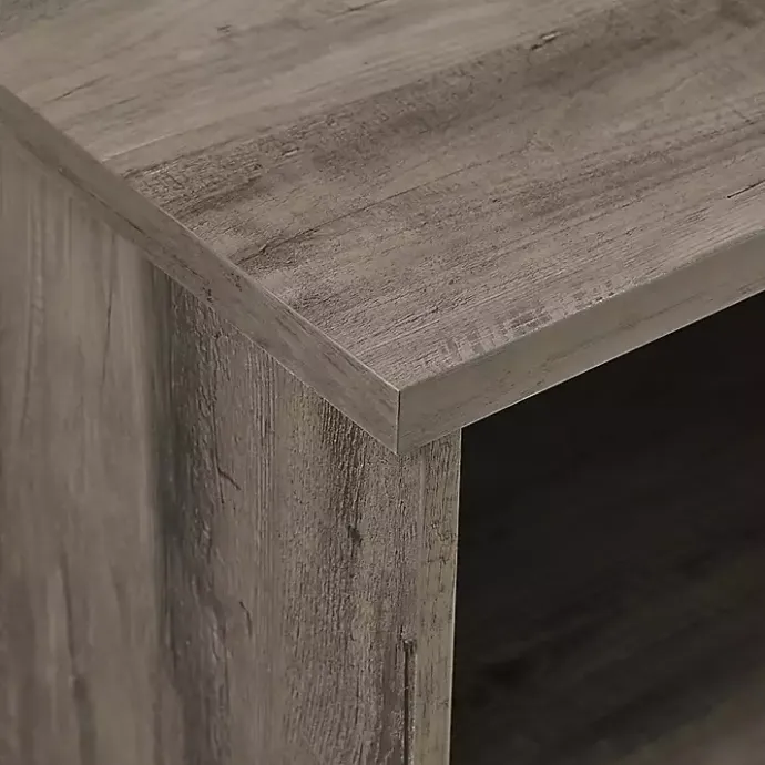 Sale Kirklands Home wash Wood Helix Open Shelf TV Stand Gray
