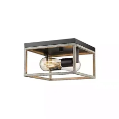 Outlet Kirklands Home Graywashed Square Flush Mount Light