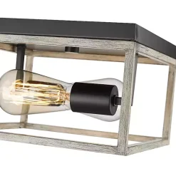 Outlet Kirklands Home Graywashed Square Flush Mount Light