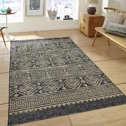 Hot Kirklands Home Greek Key Sun Shower Outdoor Area Rug, 5x8