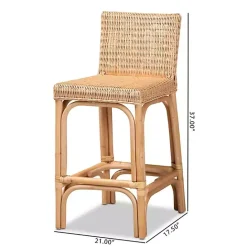Outlet Kirklands Home Greek Natural Rat Woven Counter Stool Tan